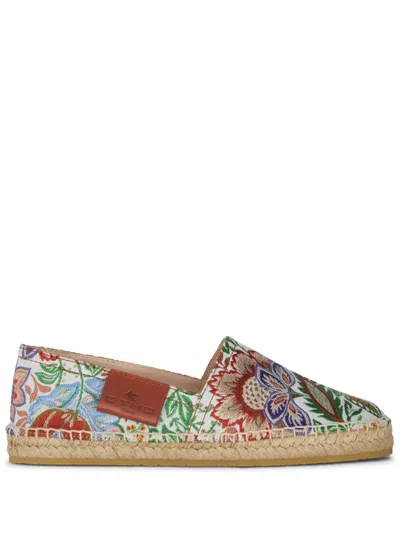 ETRO LOGO-APPLIQUÉ FLORAL-EMBROIDERY ESPADRILLES