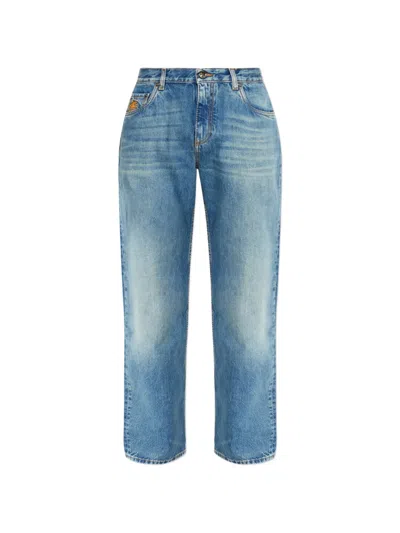 Etro Logo-appliqué Jeans In Blue