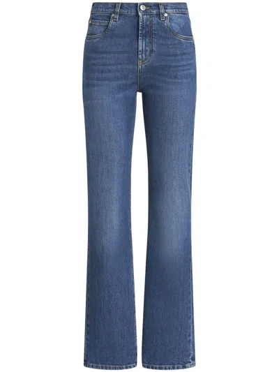 Etro Gerade Jeans Mit Logo-applikation In Blue
