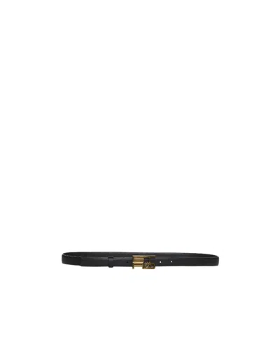 Etro Logo-buckle Leather Belt In Black