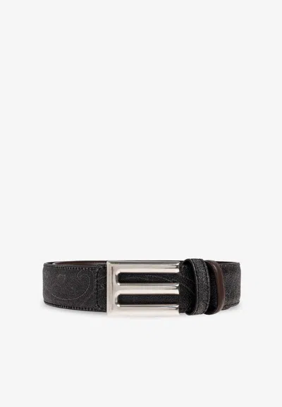 Etro Logo Buckle Reversible Belt In Brown