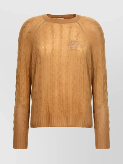 ETRO LOGO CABLE-KNIT CASHMERE SWEATER