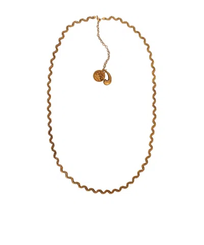 Etro Logo-charm Chain Necklace In Yellow