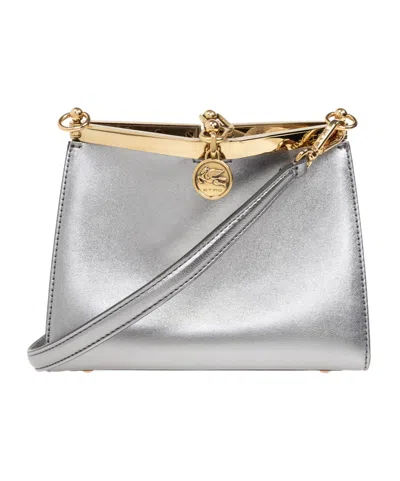ETRO ETRO LOGO CHARM METALLIC SHOULDER BAG