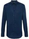 Etro Pegaso-motif Long-sleeve Shirt In Blue