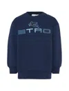 Etro Logo Round-neck Pullover In Blue