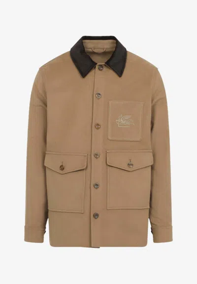 ETRO LOGO-EMBORDERED OVERSHIRT