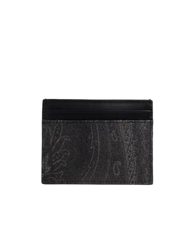 Etro Logo Embossed Wallet In White