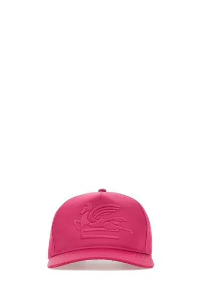 Etro Logo Embroidered Baseball Cap In Pink