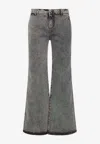 Etro Logo-embroidered Basic Flared Jeans In Gray