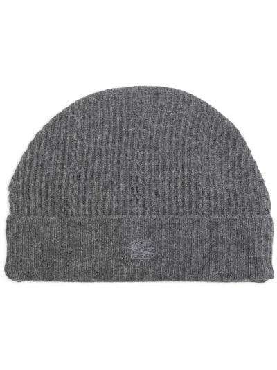 ETRO LOGO-EMBROIDERED BEANIE