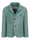 Etro Logo-embroidered Blazer In Green