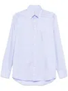 Etro Logo-embroidered Button-down Shirt In Blue