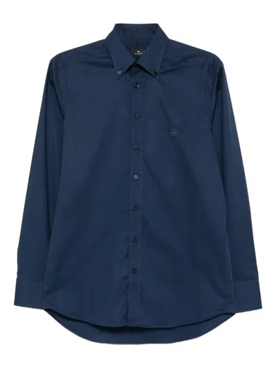 ETRO LOGO-EMBROIDERED BUTTON-DOWN SHIRT