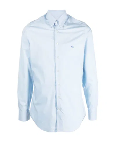 Etro Logo-embroidered Cotton Shirt In White