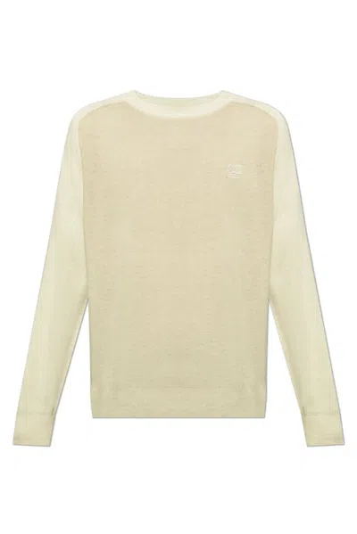 Etro Logo Embroidered Knit Sweater In Beige