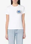 Etro Embroidered Cotton Graphic Print T-shirt In White