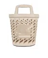 Etro Logo Embroidered Cut-out Detailed Bucket Bag In Nude