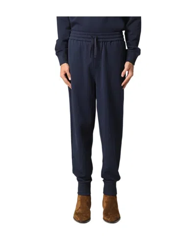 Etro Logo Embroidered Drawstring Tapered Track Pants In Blue