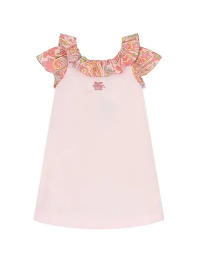 Etro Kids' Logo-embroidered Dress In Pink