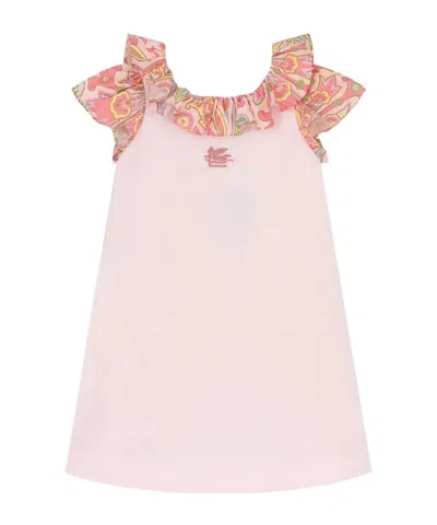 Etro Kids' Logo Embroidered Dress In Pink