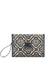 Etro Logo-embroidered Jacquard Makeup Bag In Neutrals