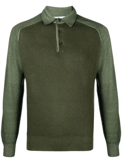 Etro Short Sleeve Polo Shirt In Green