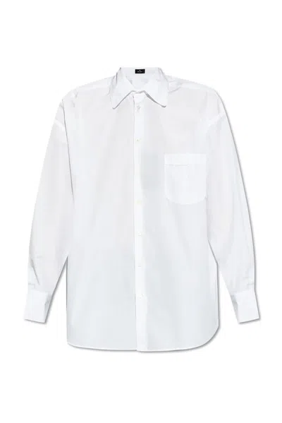 Etro Logo Embroidered Long Sleeved Shirt In White