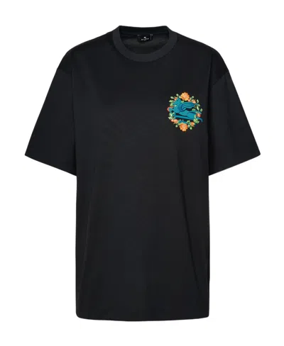 ETRO ETRO LOGO EMBROIDERED OVERSIZED T-SHIRT