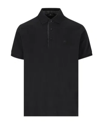 Etro Logo Embroidered Polo Shirt In Black