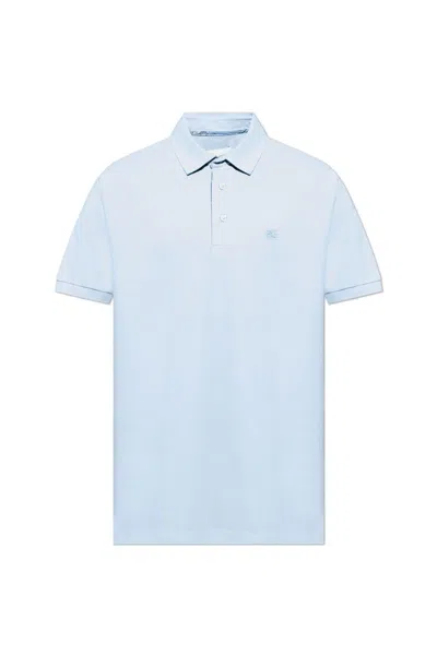 Etro Logo Embroidered Polo Shirt In Rosa Confetto Chiaro