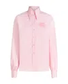 Etro Logo-embroidered Striped Cotton Shirt In Pink