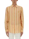 ETRO ETRO LOGO EMBROIDERED STRIPED SHIRT