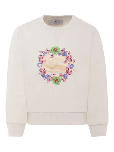 Etro Kids' Logo-embroidered Sweatshirt In Neutrals