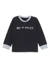 Etro Logo-embroidered T-shirt In Blue