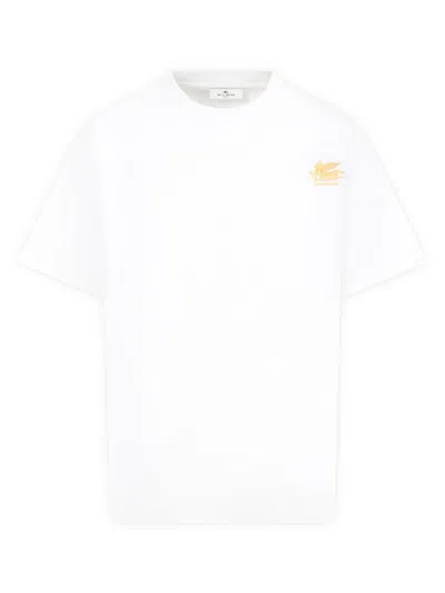 Etro Kids' Logo-embroidered T-shirt In Cream