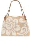 Etro Logo Embroidered Tote Bag In Neutrals