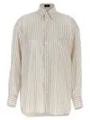 Etro Multicolor Logo Embroidery Striped Shirt In Multicolor
