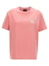Etro Light Pink Logo Embroidery T-shirt In Pink