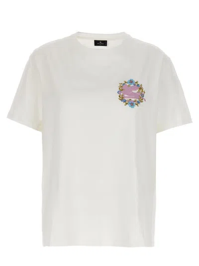 Etro Logo Embroidery T-shirt In Multicolour