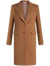 Etro Logo-engraved Buttons Coat In Brown