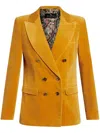 Etro Logo-engraved Button-down Suit Coat In Yellow