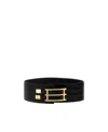 Etro Rectangle-buckle Leather Belt In Black