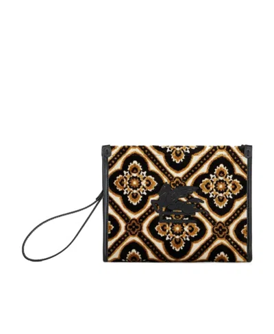Etro Logo Hand-held Bag In Black