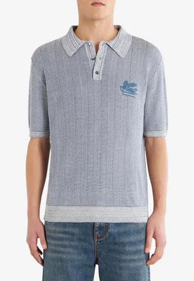 Etro Logo Knitted Polo T-shirt In Multicolor