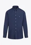 Etro Button-down Collar Cotton Shirt In Blue