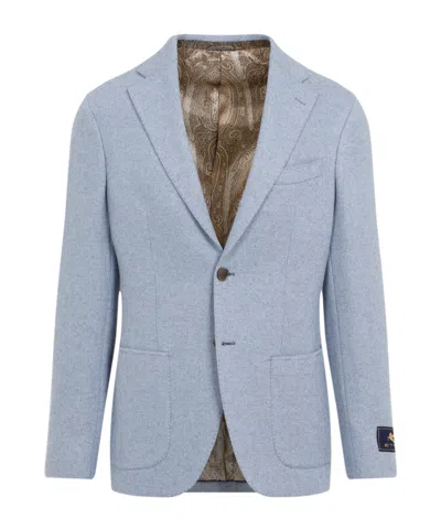 ETRO ETRO LOGO PATCH SINGLE-BREASTED BLAZER