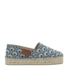 Etro Espadrilles Floral Pattern Round Toe Textile In Blue