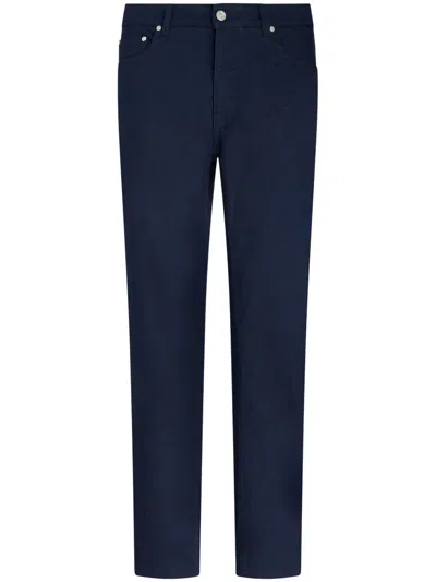 Etro Logo-patch Straight-leg Jeans In 蓝色