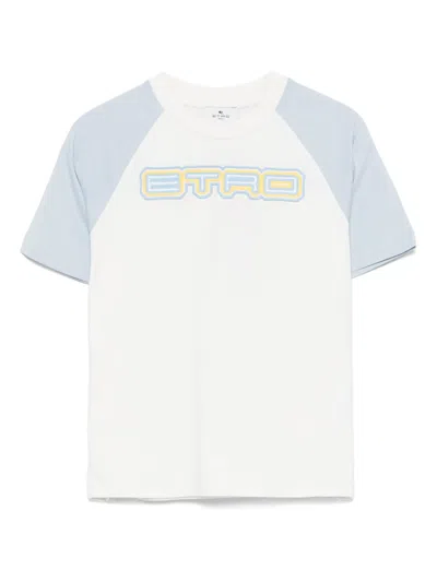 Etro Kids' T-shirt Mit Logo-patch In Weiss
